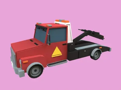 Lowpoly Tow Truck Low-poly 3D model