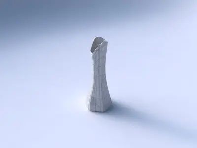 Vase squeezed and bent hexagon 2 with distorted grid plates 3D print model