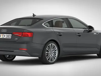 Audi A5 Sportback 2018 detailed interior 3D model