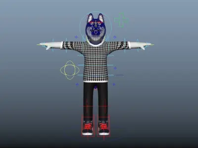 Jack humanoid dog character  3D model