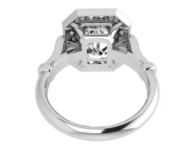 Emerald Halo Ring 3724 3D print model
