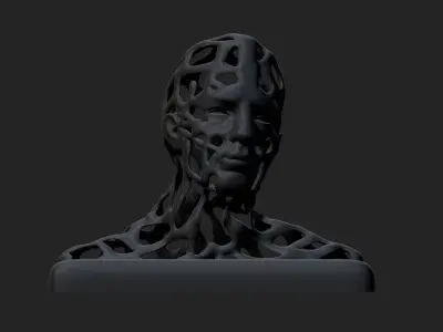Man head sculpted 3D print model