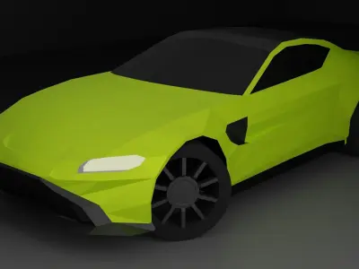 Low Poly stylised Aston Martin and its Variations Low-poly 3D model
