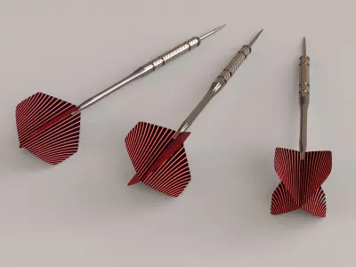 Darts Board and Darts Low-poly 3D model