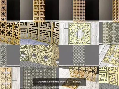 Decorative Panels Pack 6 3D Model Collection