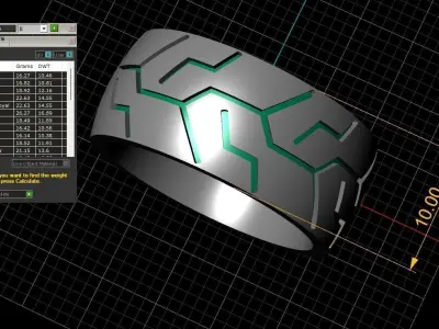 Tire Tread Textured Men Ring 3D Print Model 3D print model