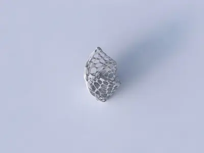 Vase twisted bent quadratic with cracked organic lattice  3D print model