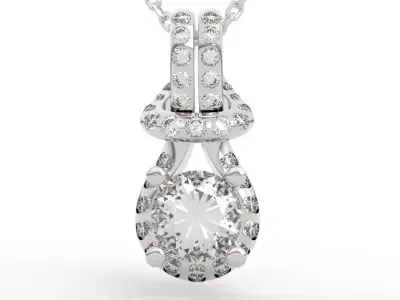 Luxury 1 Carat Diamond Pendant  3D print model