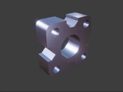 Square Flange 3D Model 3D model