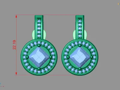 Women Earrings 3DM STL Womens Earring Renders 3D print models   3D print model 22