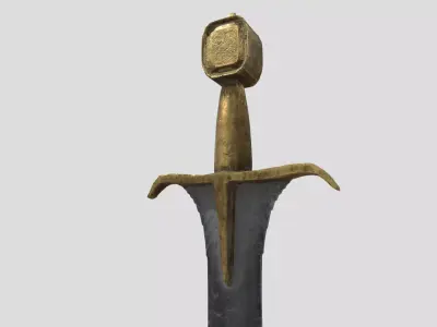 Golden Ritual Mask Low-poly 3D model