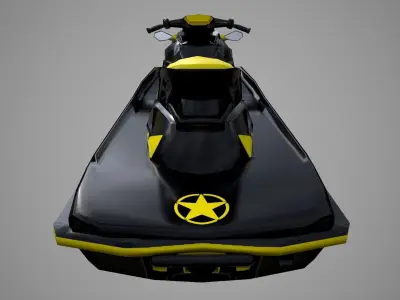 Yellow Jetski Low-poly 3D model