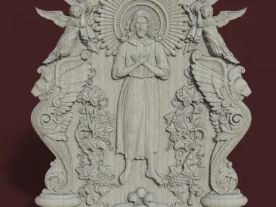Jesus wood carving file stl for 3D print model 3D print model
