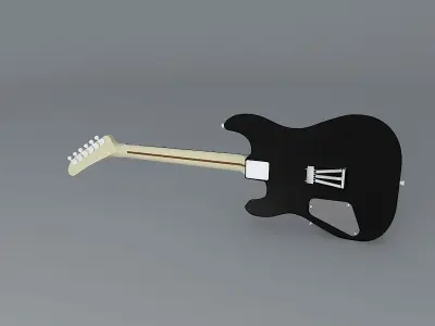 White Kramer Baretta guitar Free 3D model