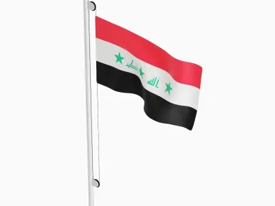 Flag of the Iraq Low-poly 3D model