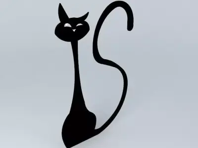 Wood cat wall decor Free 3D model