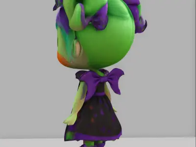 Doll kids halloween Low-poly 3D model