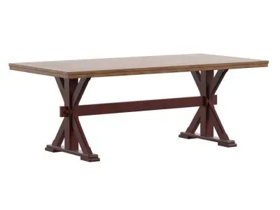Lefever Rubberwood Trestle Dining Table 3D model