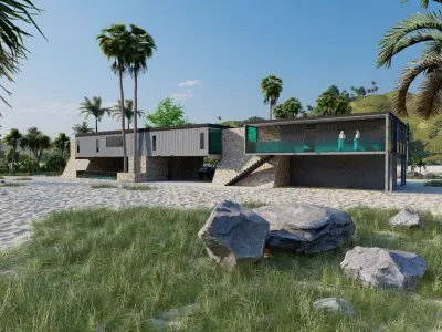 Casa Scene- Beach villa-Modern House 3D model