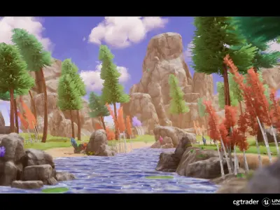 Stylized - Dynamic Nature Low-poly 3D model