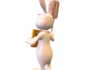 Creepy Bunnys Figurine Low-poly 3D model