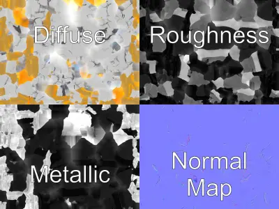 Chic Marble Coffee Table with Gold Geometric Legs model pack Low-poly 3D model