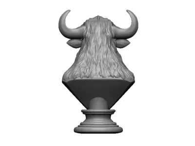 bison head bust 3D print model