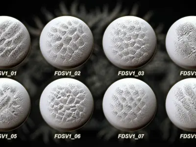 50 Reptile Creature and Dragon skin Vol 1 Alpha and Brush 3D model
