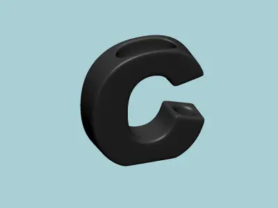 Vase C - Alphabet Vases Collection Letters - STL Printable 3D print model