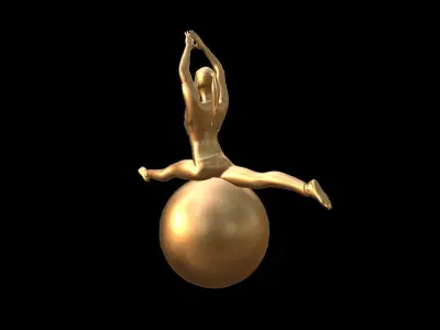 Yoga ball sculpture 3D model