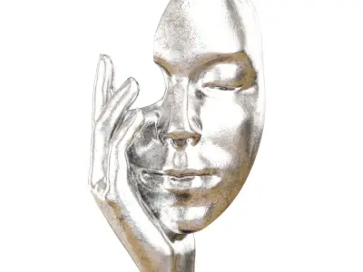 Decorative figurine face in hand 3D model