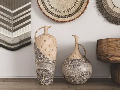 set of Boho and Macrame 3D model