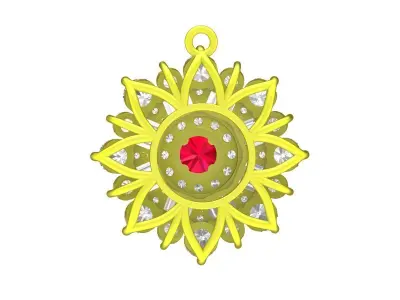 7274 luxury baguette diamond women pendant 3D print model