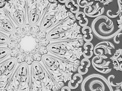 Central decor ornament for furniture 3D model 1072