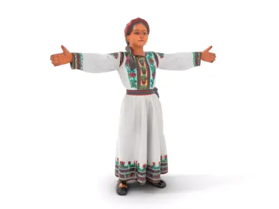 Traditional Embroidered Dress model pack Low-poly 3D model