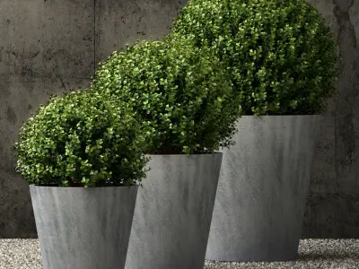 Restoration Hardware estate zinc round planters 3D model