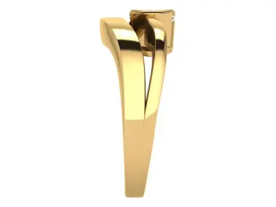 square shape ring with half bezel set  3D print model