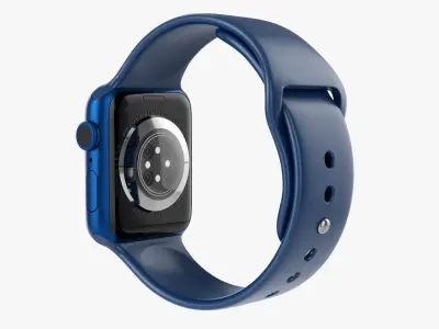 Apple Watch Series 6 silicone loop blue 3D model