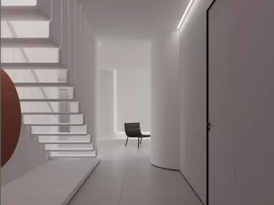 Modern living room dining room interior scenes 480 3D model
