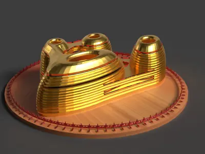 Chinese building figure  Low-poly 3D model