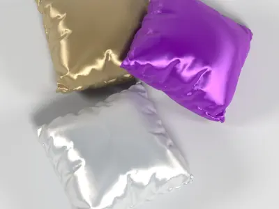 Pillows 2 three metallic - three metallic 3D model