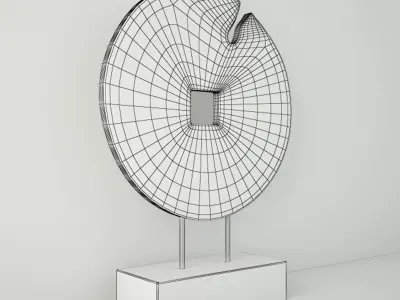 Cincel Chiseled Coin on Stand 3D model