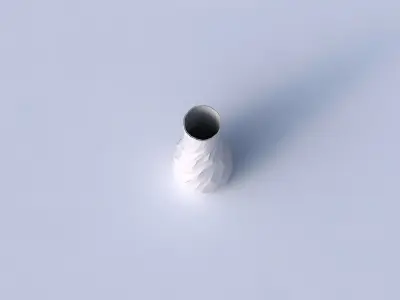 Vase curved with low-polygon 3D print model