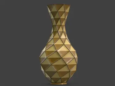 Decorative Rhomboid Vase Low-poly 3D model