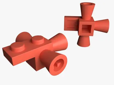 Lego Bricks 2x2 3D model