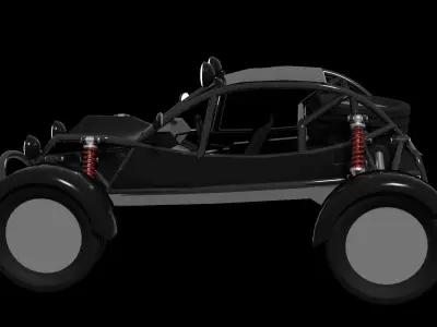 Buggy car Low-poly 3D model