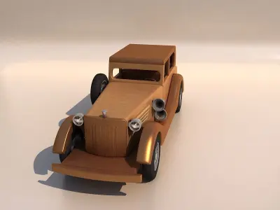 Wooden Toy Car 3D model buy