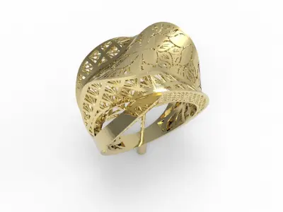 Lightweight Fusion Ring  Ready for Casting TR016 3D print model