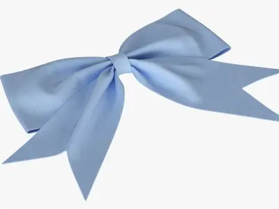 Small ribbon decoration blue fabric 3D model