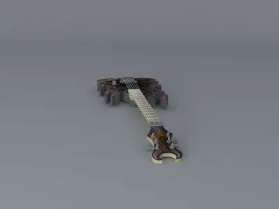 Schecter USA custom shop flame guitar Free 3D model
